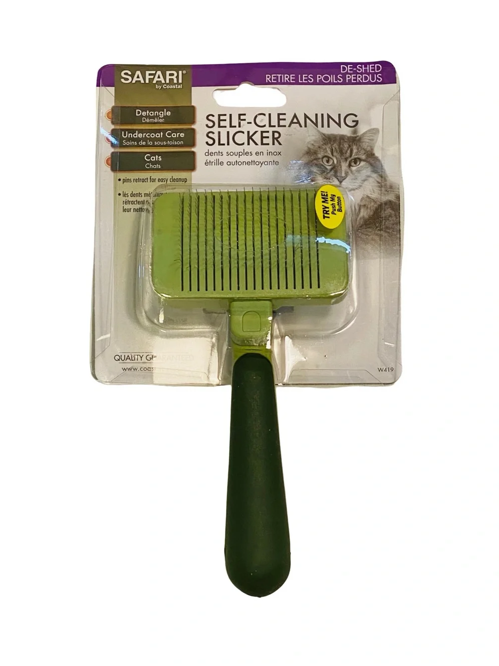 SAFARI Self Cleaning Slicker Brush for Cats - Grooming, Cat Care